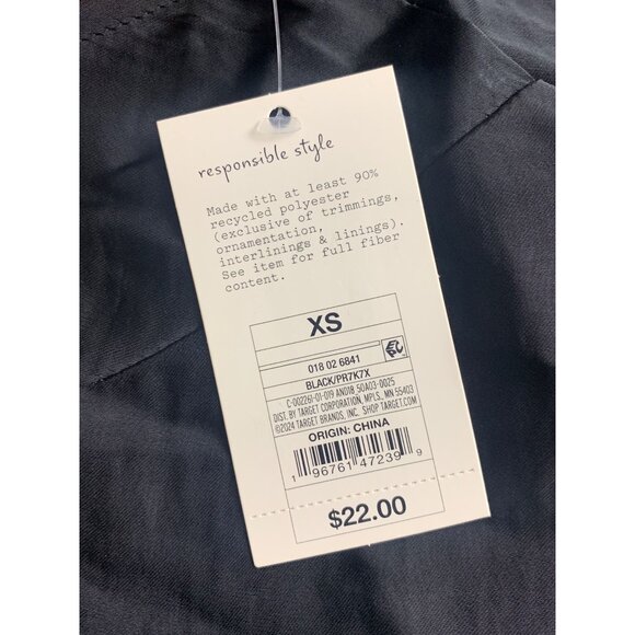 A New Day Women's Black Adjustable Strap Tank Top Detachable Rose Detail Size XS - Picture 8 of 10